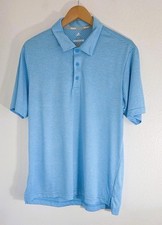 Adidas Golf Men's Blue Stripe Stretch Logo Polo Short Sleeve Shirt Size Medium