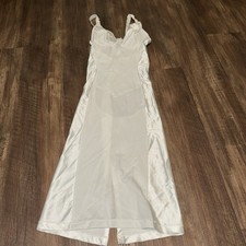 Vintage Crown-ette Shiny Shapewear Girdle Bra Long Slip Dress Shaper 36C