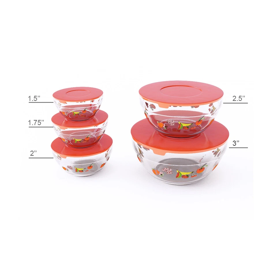 Juego de 20 cuencos de vidrio Chef Buddy - 5 tamaños 10 cuencos y 10 tapas Foto 2 de 4