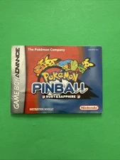 Pokemon Pinball Ruby & Sapphire Game Boy Advance Instruction Manual Booklet ONLY