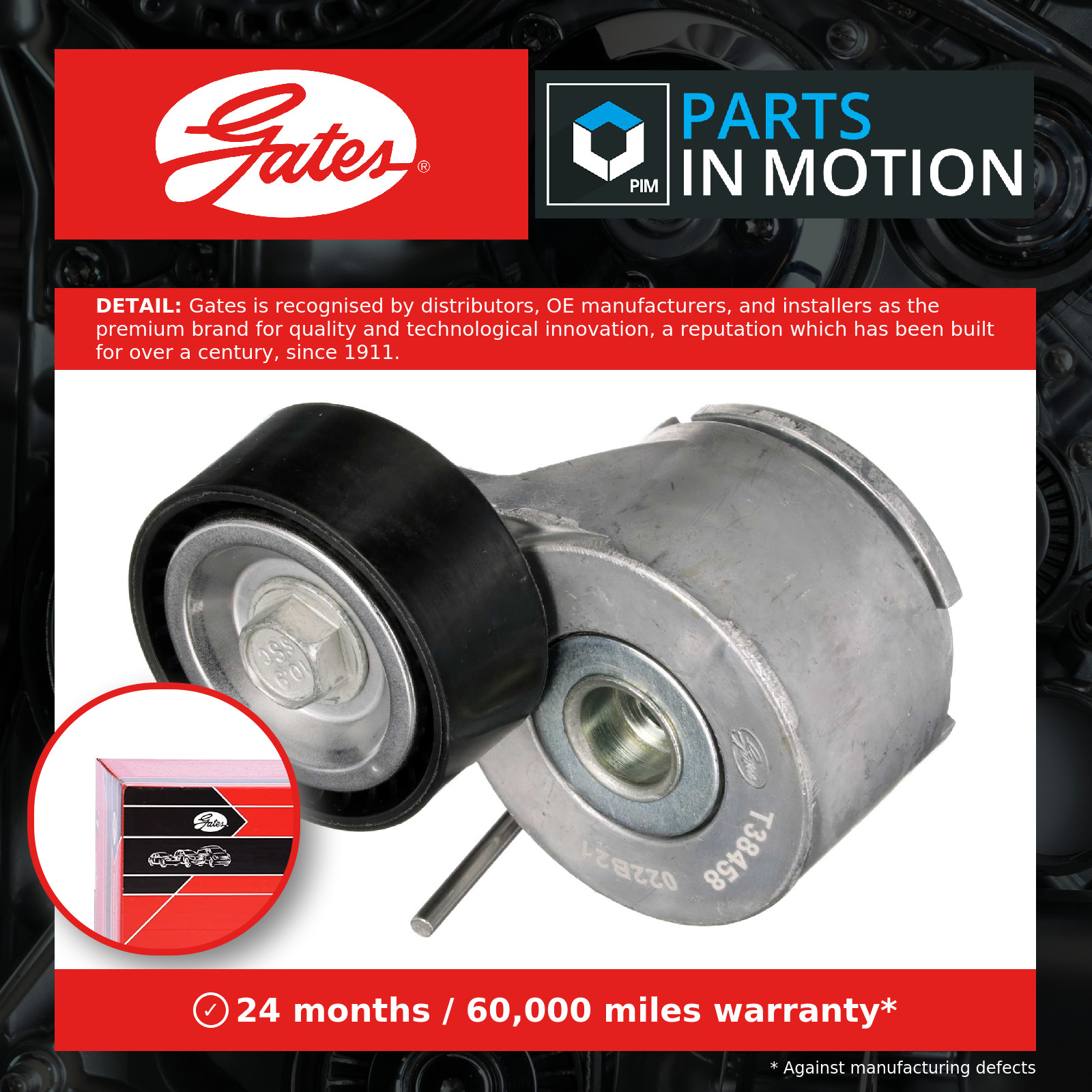 Aux Belt Tensioner fits CITROEN DISPATCH VF7 1.6D 07 to 16 Drive V-Ribbed Gates - Image 3