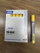 Markal 200 Lumber Crayon Wax Based Marker, 4-5/8" Length, Yellow - 12 Pack