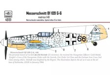 1 48 Bf 109G 6 Hungarian Air Force Black 66 Waterslide Decal HAD48181