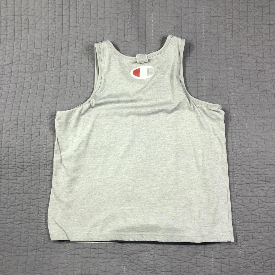 Camiseta sin mangas reversible Champion para hombre mediana negra gris malla baloncesto logotipo jersey Foto 4 de 4