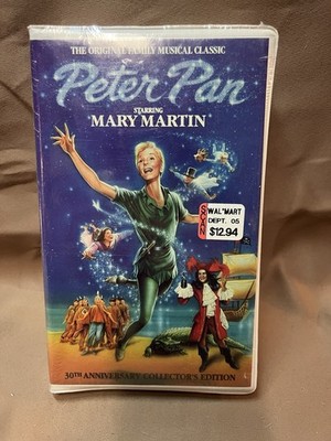Peter Pan Staring Mary Martin Live Action 30th Anniversary (VHS, 1989) Sealed
