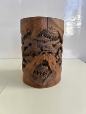 Very Fine Chinese Bamboo Hand Carved Brush Pot 19th Century Qing Dynasty