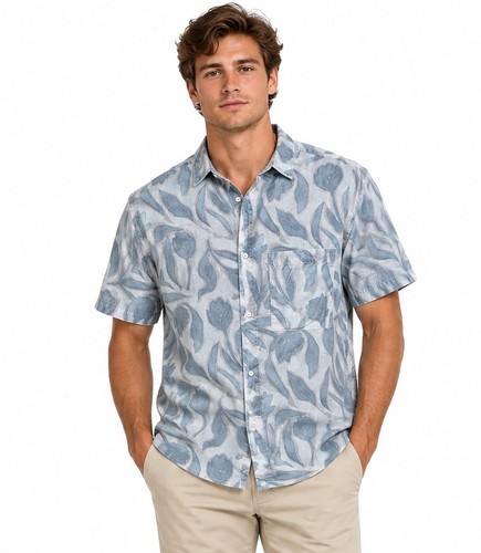 H&M, H&M Men's Tropical Print Floral Button-Up Camp Shirt Cotton Men’s XL Dadcore