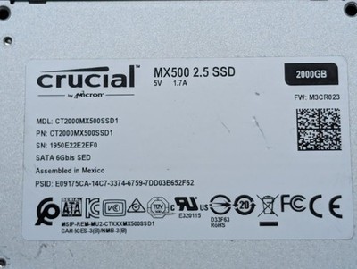 新品・未使用 Crucial MX500 2.5 SSD 2000GB Crucial MX500 2TB 3D NAND SATA 2.5 Inch Solid State Drive SSD