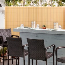 Yellow Bamboo-Style PVC Fence Panels - 4 Size Options | Privacy Screening Fence