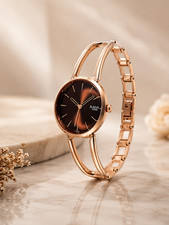 Titan Raga Womens Watch Twilight Brown Dial Gold Toned Kada Bracelet Strap 30M