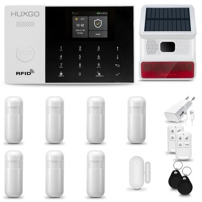 HXA005 Alarmanlage Set WiFi GSM 4G mit 7x PIR-sensor, Türsensoren, Funk Sirene