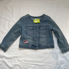 CRAZY 8 Size 4T DENIM JACKET w/ Heart  2 Pocket  Snap Closure
