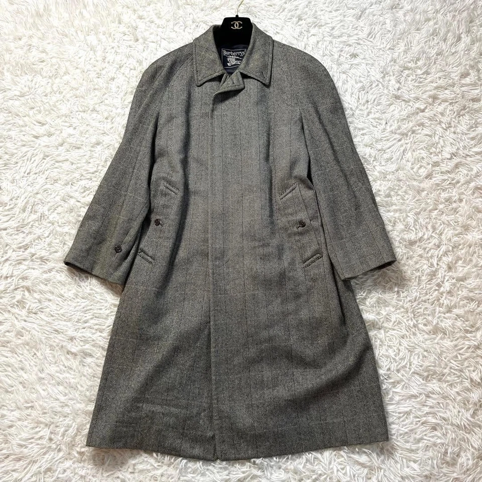 Burberry grey cashmere herringbone Trenc coat, size L - Image 2 of 4