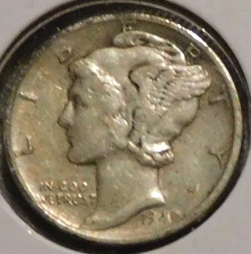Silver Dime - Mercury - 1940-S (Sharper grade with light toning.)