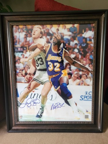 Larry Bird Magic Johnson Signed 16x20 NBA Photo Hologram Certified Authentic - Picture 7 of 10