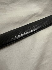 Vintage Genuine Snakeskin Belt Black Leather Gold Buckle Size M USA Classic Exot