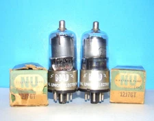 12J7GT NOS NU radio audio amplifier vintage vacuum tubes 2 valves tested 12J7G