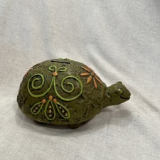 Ancienne banque de monnaie tortue Fitz et Floyd verte années 60/70