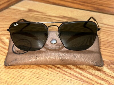 Vintage B&L Ray Ban USA Caravan Aviator 58-16 Black frame