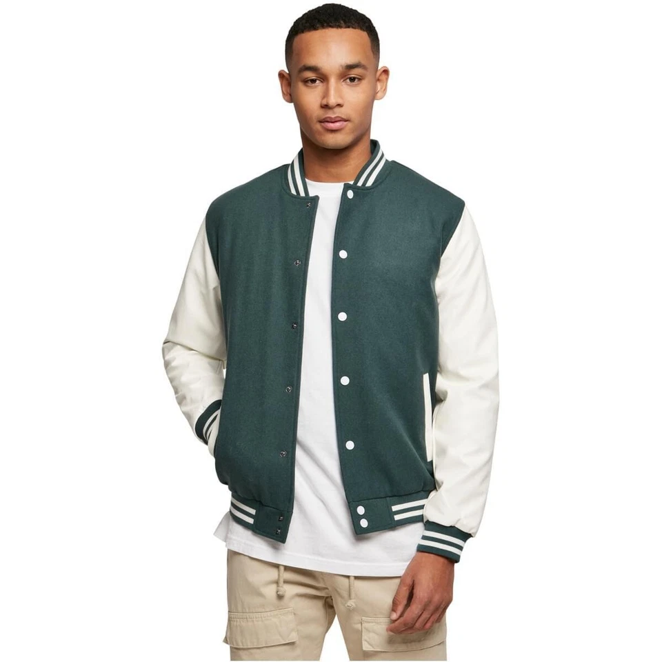 Urbanclassics Oldschool College Jacket Men Sweat Leather Oversize S-5XL - Image 4 of 4