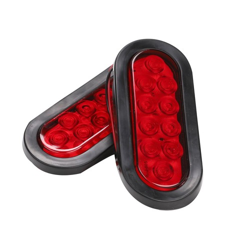 (4) 6" Oval Trailer Truck Lights 10 LED Sealed RED Stop Turn Tail Waterproof - Picture 6 of 6