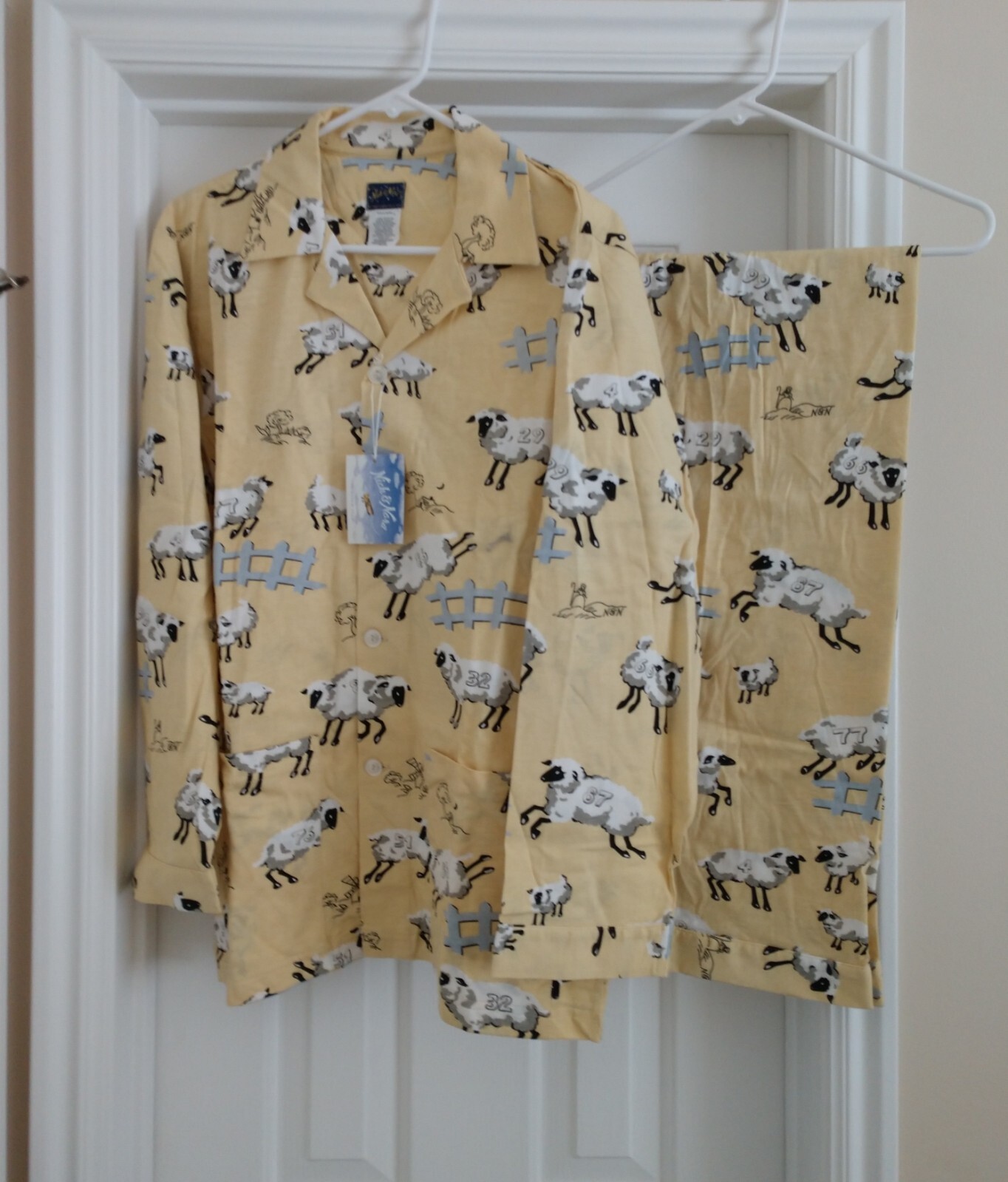 Nick and Nora Rare Butter Counting Sheep Cotton Pajama Set image 3