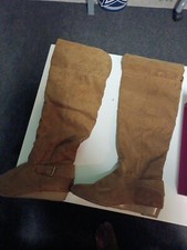 Size 10 Women's Knee High Tan Suede Boot Shoedazzle "Katie"