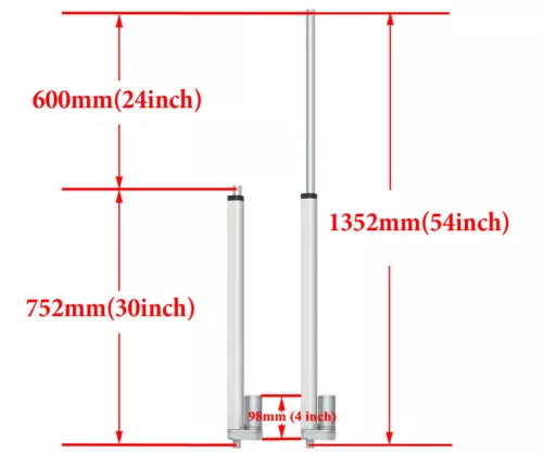 12V 700N 15mm / s Elektryczny napęd liniowy Siłownik liniowy Silnik liniowy 50-1300mm - Zdjęcie 33 z 47