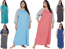 Women's Nightgown V-Neck Full Length Sleepwear Loungewear Long Sleeve Gown Gift
