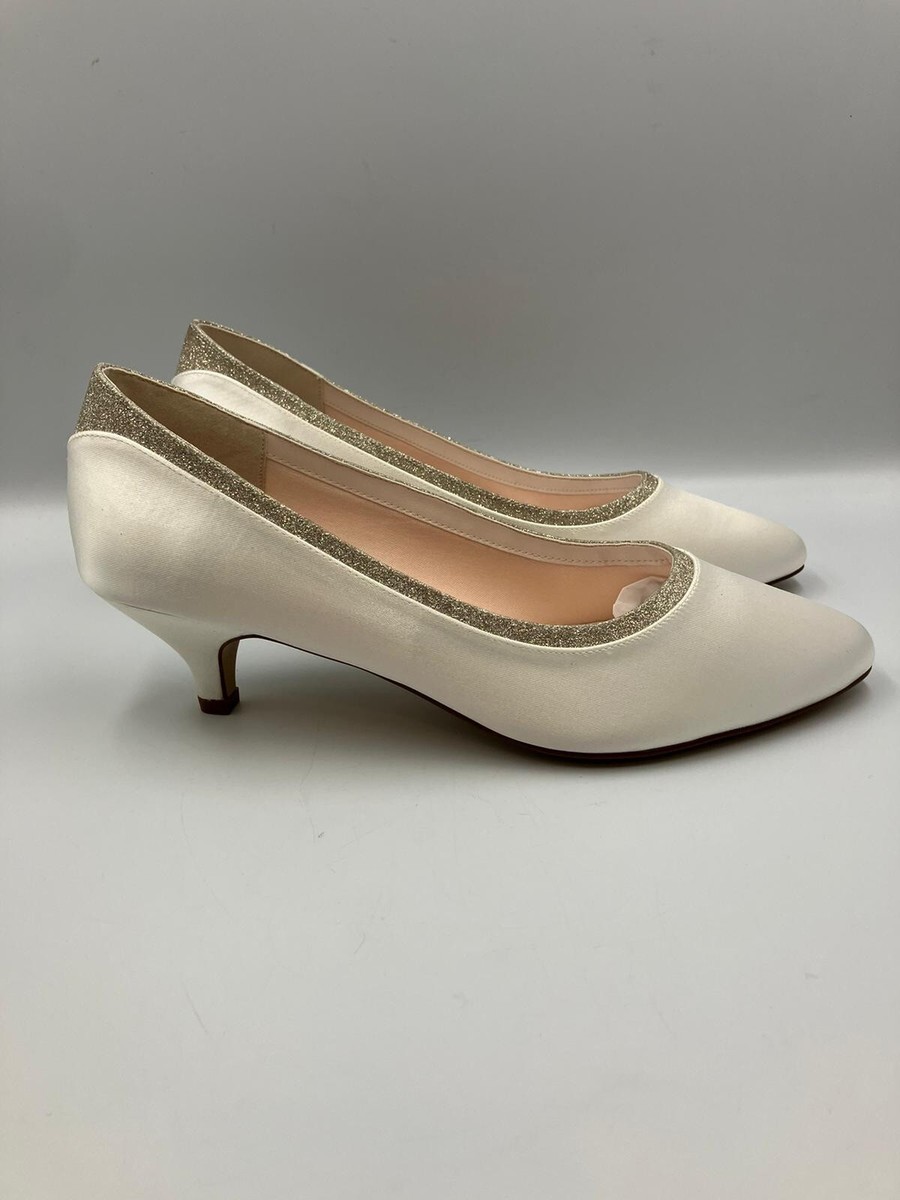Rainbow Club Silver Court Shoes Wide Fit Rainbow Club Wide Fit
