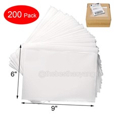 200 Pack Clear Adhesive Packing List Shipping Label Envelopes Pouches 6" x 9" US