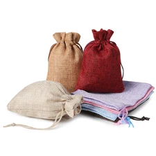 25/50/100PCS Burlap Gift Bags Drawstring Bag Jewelry Pouches Wedding Party Favor