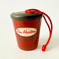 Tim Hortons 2010 Always Fresh Take Out Coffee Cup Ceramic Christmas Ornament 