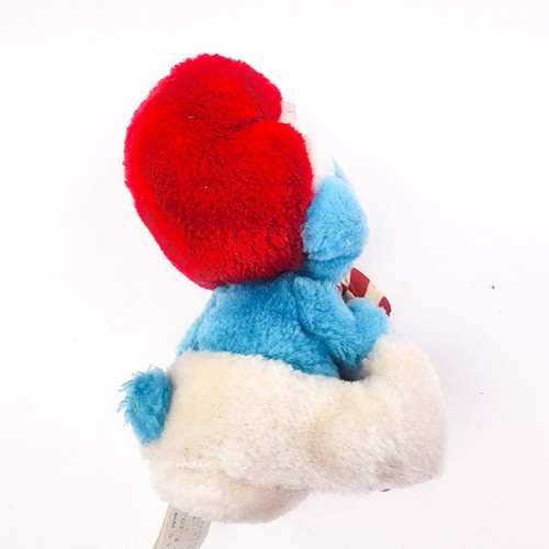 Vintage Christmas Smurf Plush with Candy Cane 6" 1982 Peyo Wallace & Berrie Co - Picture 10 of 10