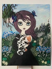 Cus Cus Glider Fairy Girl Deviant Pop Surrealism Fantasy ORIGINAL PAINTING OOAK
