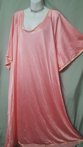 Woman Within Pink w/Peach Nightgown B3G1 FREE Long Sexy Comfy Sz 4X 68" Bust - Picture 2 of 5