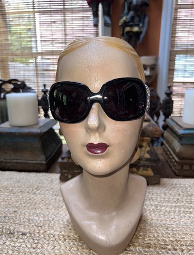 Gafas de sol vintage Bvlgari NEGRAS estrás pesadas MODELO 8016-B - Imagen 8 de 9