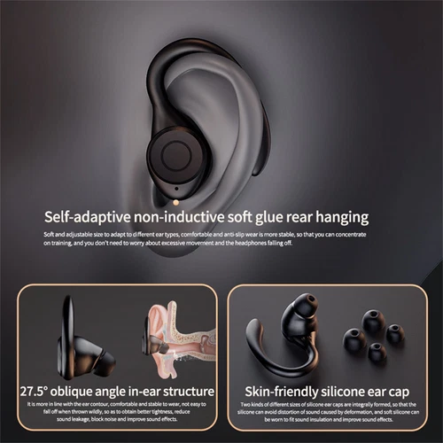 Bluetooth 5.3 Headset Wireless TWS Earphones Earbuds Stereo Headphones Ear Hook - Picture 11 of 13