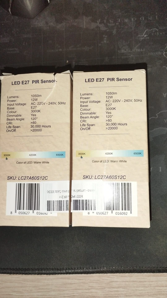 Lampadina Led  E27 27W 220V luce calda 3000K  con Sensore di Movimento PIR - Immagine 2 di 2