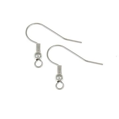 PERLIN 20stk Edelstahl 304 Ohrhaken Fischhaken Ohrring Ohrfeder 20mm Schmuckteile M134