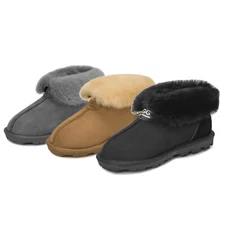 UGG Slippers Women Men Double Face Sheepskin Water Resistant Homey Non-Slip Boot