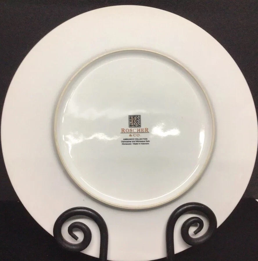 Roscher "Ambiance" platos blanco y negro 3 platos de cena y 2 platos de ensalada/postre Foto 2 de 4