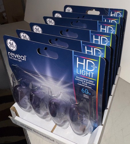 GE REVEAL HD PURE CLEAN LIGHT 60W Dimmable Candelabra 6 Pack - 24 Bulbs - Picture 3 of 4