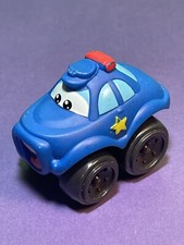 Playskool Hasbro 4 blue cop car Tonka Chuck Friends Soft plastic 2004