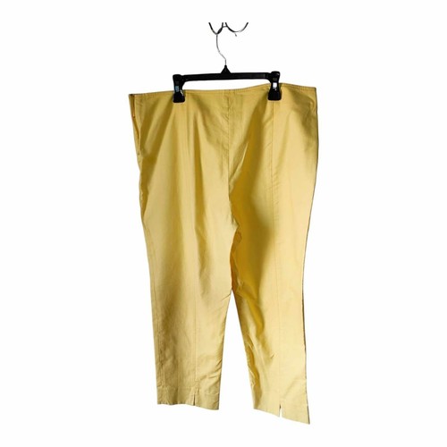 Talbots Cropped Capri Spring Pants Womens Size 12 Petite Yellow Diamond Pattern - Picture 2 of 7