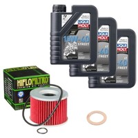 Hiflo ÖLfilter Set LM 10W-40 Street 3L FüR Kawasaki GPZ 600 R Ninja ZX600A Bj.85