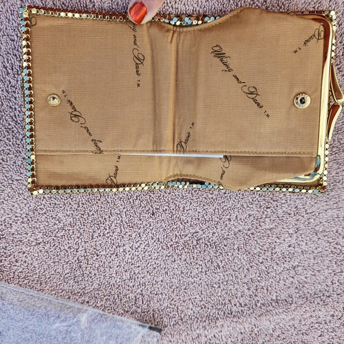 Vintage whiting and davis mesh Bifold Wallet W/ Kiss Lock Coin New With Bag/card - Picture 4 of 7