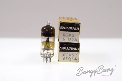 2 Vintage Sylvania 6GK5/6FQ5A VHF Semi-Remote Cutoff Triode TV Audio Vacuum Tube