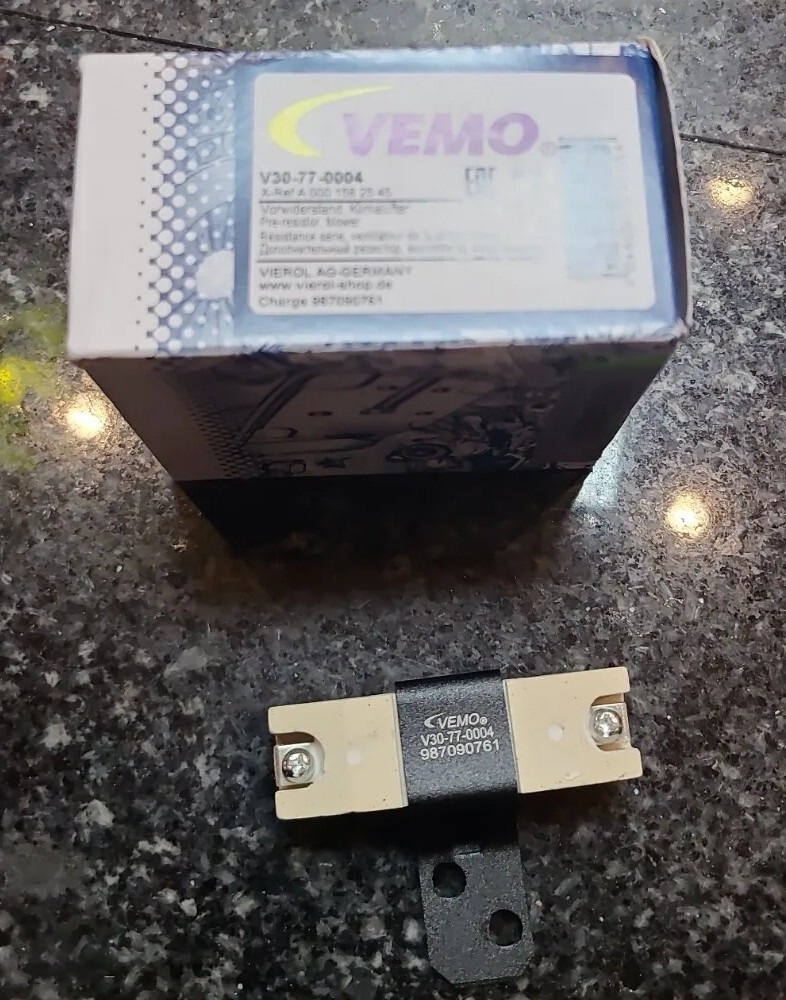 Mercedes 560SL cooling fan ballast resistor 0.2 ohm new sealed 