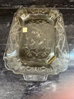 VtgPlatter Yellow Lorain Basket Indiana Glass 1929-32 Depression Glass 11.5x7.25